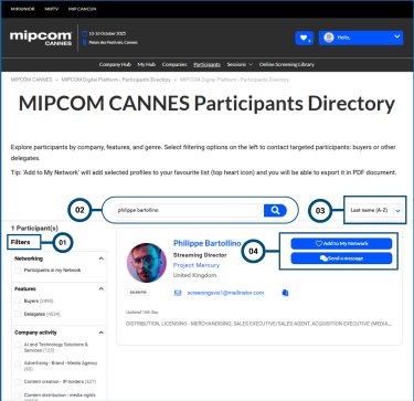 MIPCOM CANNES Participants Directory